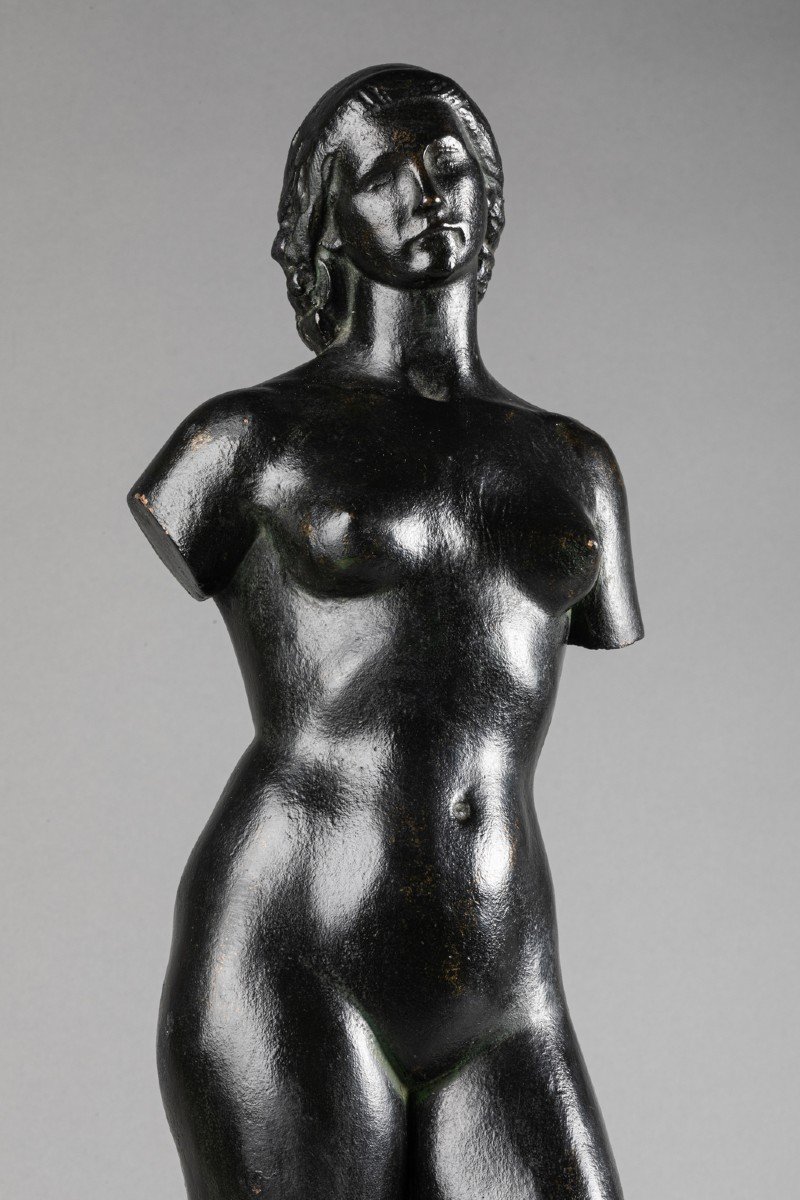 Enrique Monjo I Garriga (1895-1976) 'vénus à l'Antique' Bronze Dédicacé Et Daté-photo-1