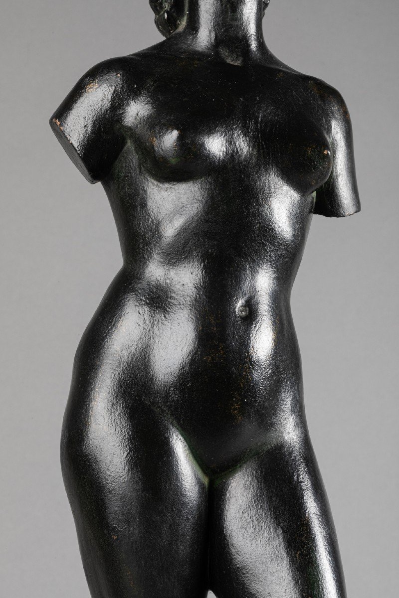 Enrique Monjo I Garriga (1895-1976) 'vénus à l'Antique' Bronze Dédicacé Et Daté-photo-2