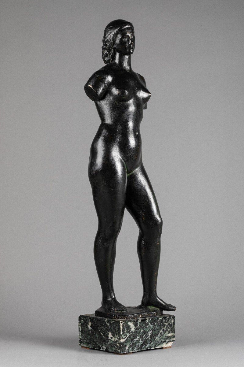 Enrique Monjo I Garriga (1895-1976) 'vénus à l'Antique' Bronze Dédicacé Et Daté-photo-7