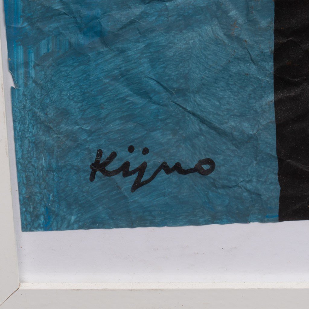 Ladislas Kijno: "abstract Composition", Mixed Technique On Crumpled Paper, Circa 1970-photo-3