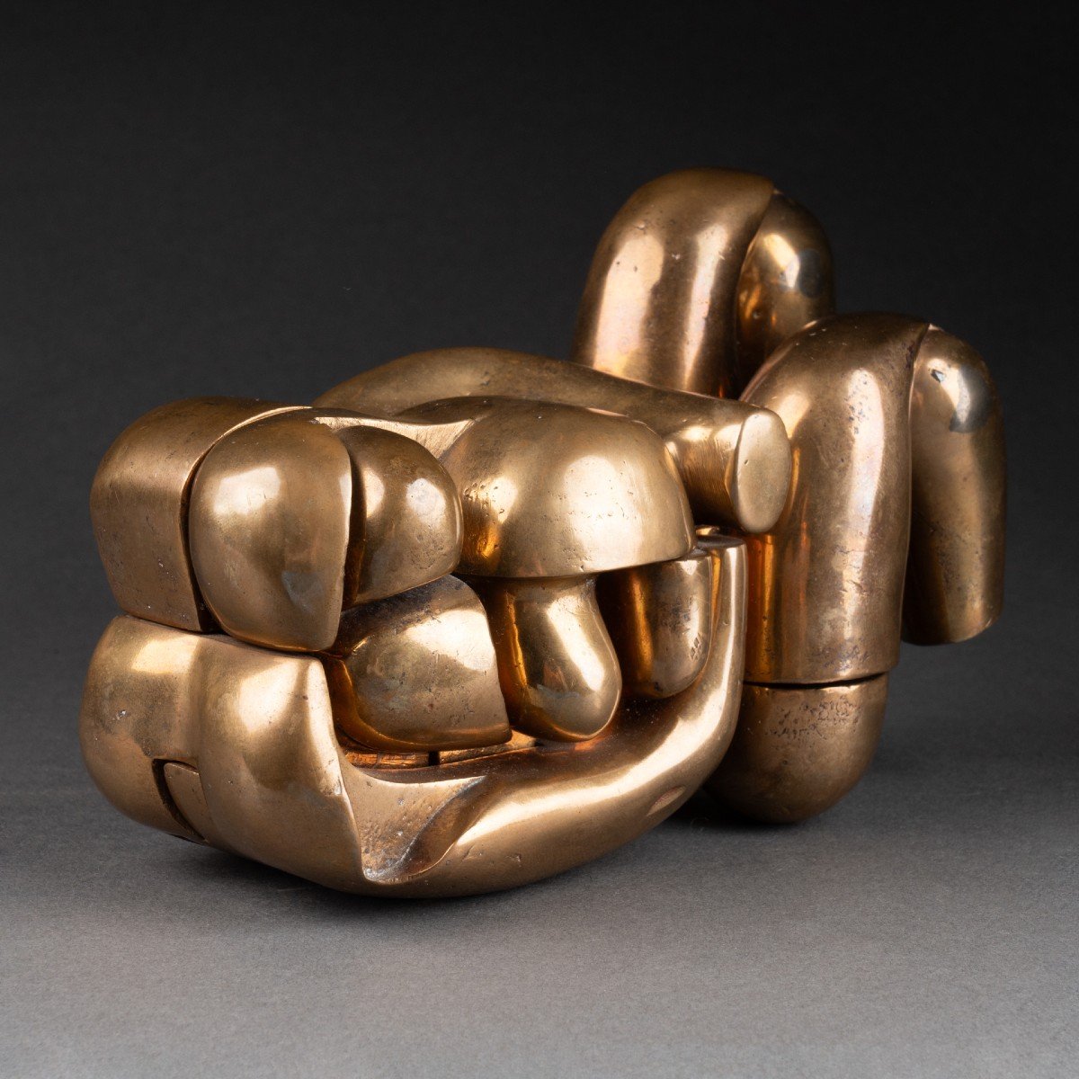 Miguel Berrocal (1933-2006) 'maria De La O' Sculpture Puzzle En Bronze Poli.-photo-2