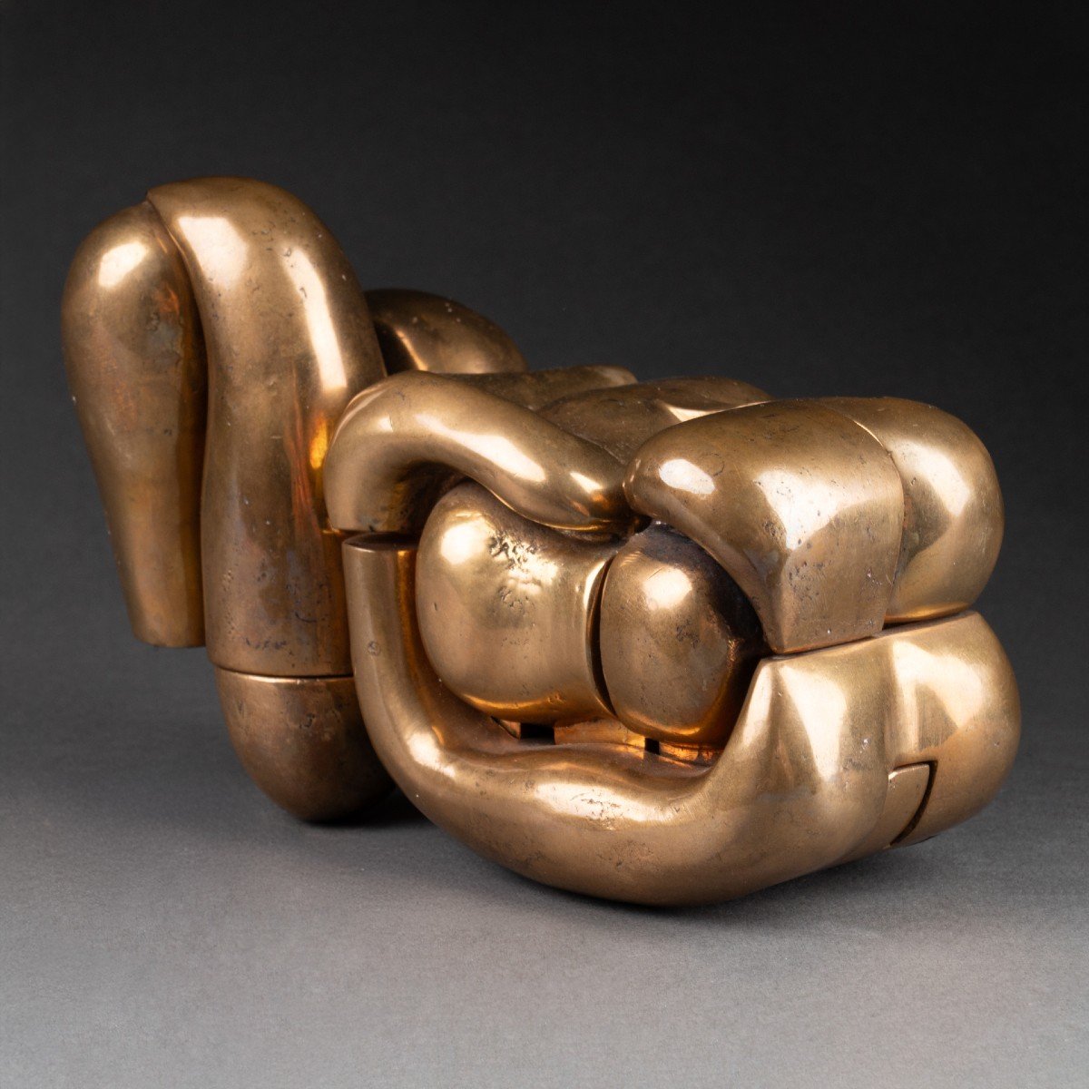 Miguel Berrocal (1933-2006) 'maria De La O' Sculpture Puzzle En Bronze Poli.-photo-3