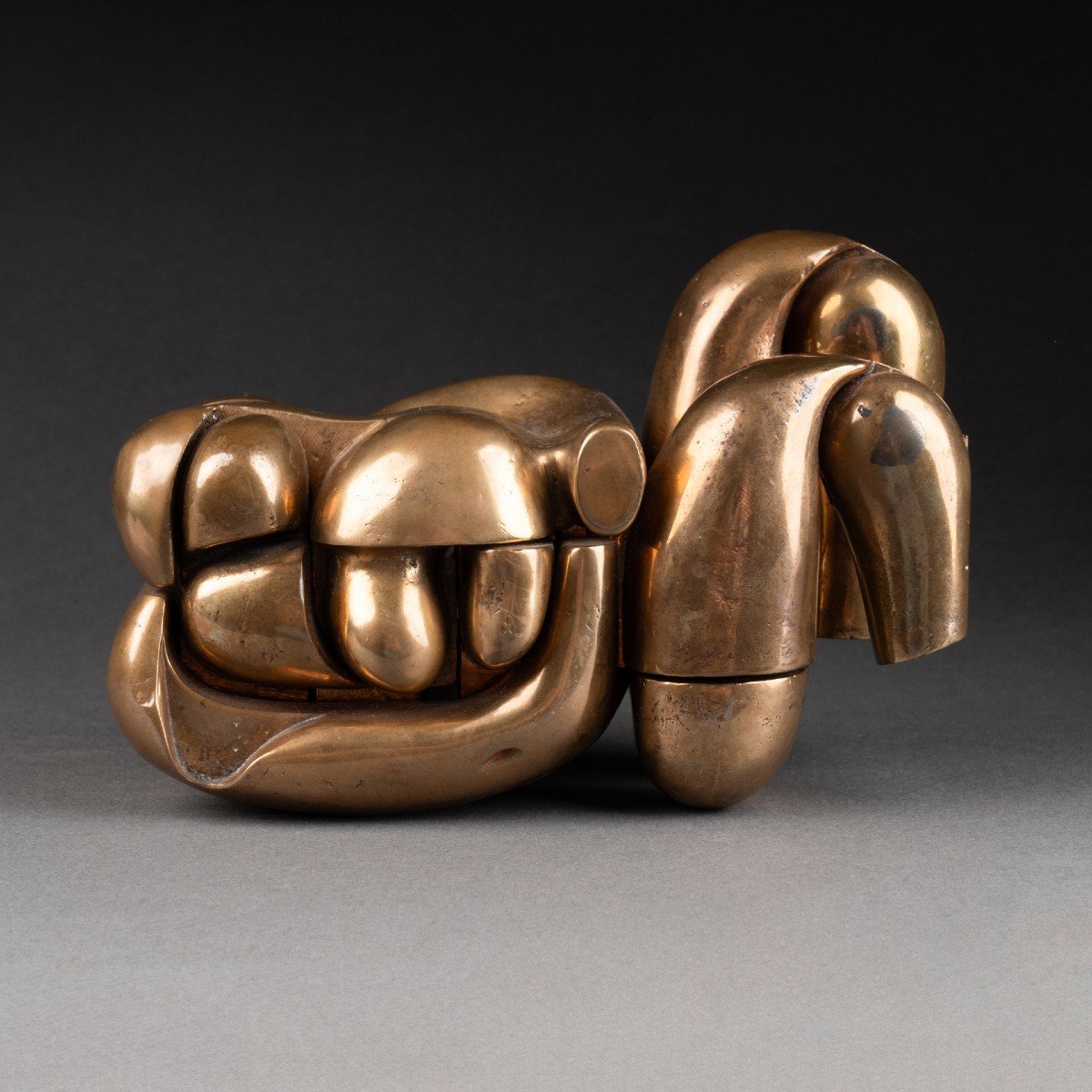 Miguel Berrocal (1933-2006) 'maria De La O' Sculpture Puzzle En Bronze Poli.