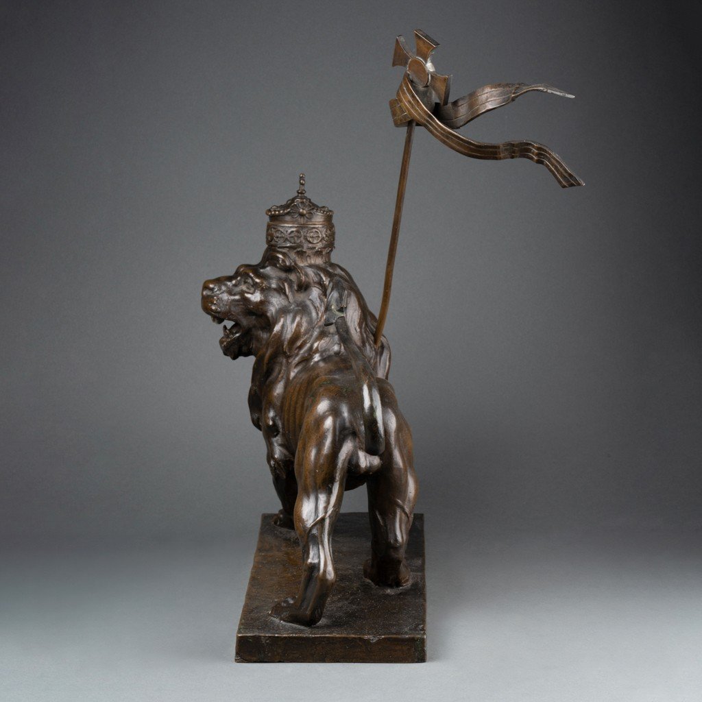 Georges Gardet: "Lion de Judah", Sculpture en bronze patiné, dédicacé Au Jules Michelet - XXè s-photo-3