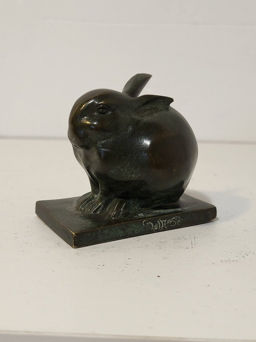 Edouard Marcel Sandoz (1881-1971) Rabbit Jewel Bronze Art Deco. Foundry Susse Frères-photo-2