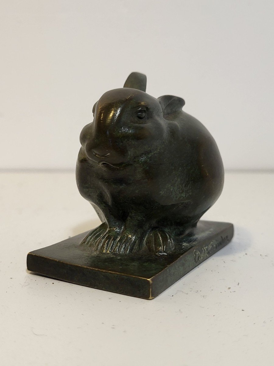 Edouard Marcel Sandoz (1881-1971) Rabbit Jewel Bronze Art Deco. Foundry Susse Frères-photo-3