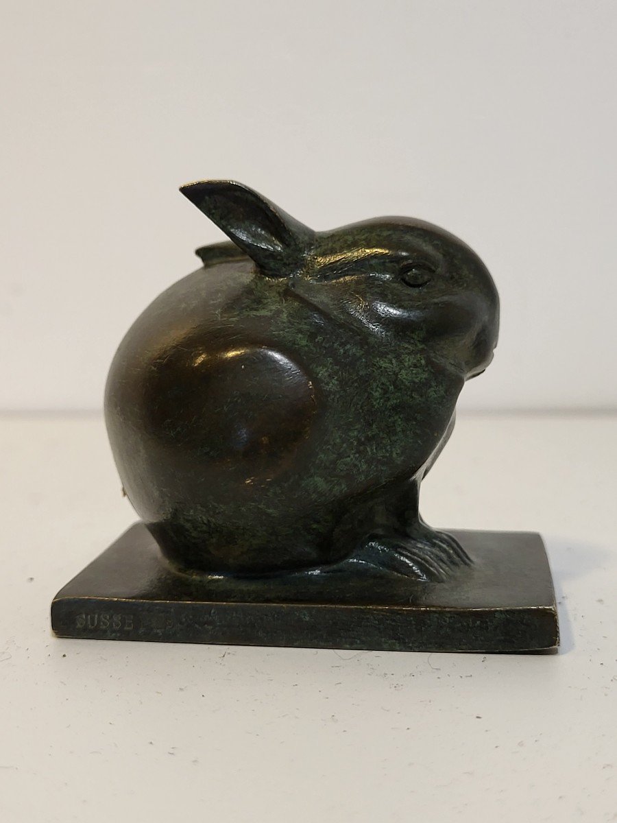 Edouard Marcel Sandoz (1881-1971) Rabbit Jewel Bronze Art Deco. Foundry Susse Frères-photo-4