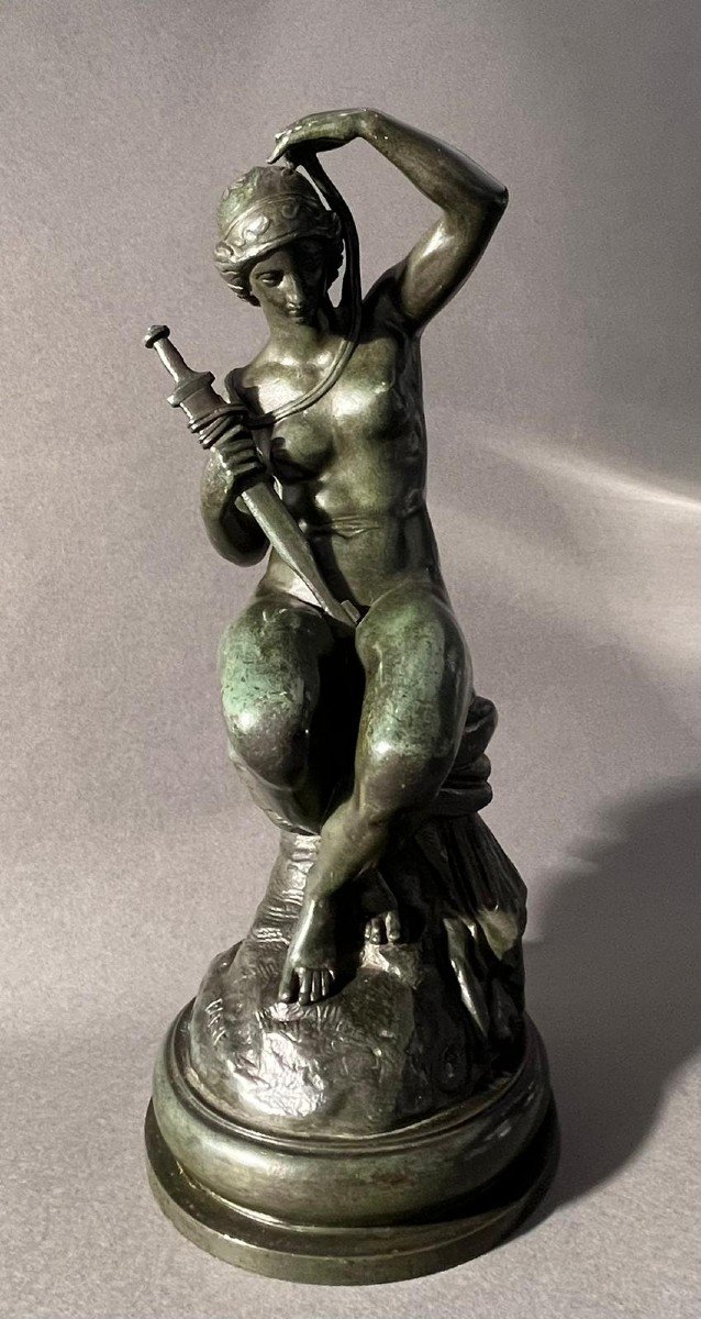 Antoine-louis Barye (1795-1875) "MINERVE' Rare Bronze XIX Signé BARYE -photo-2