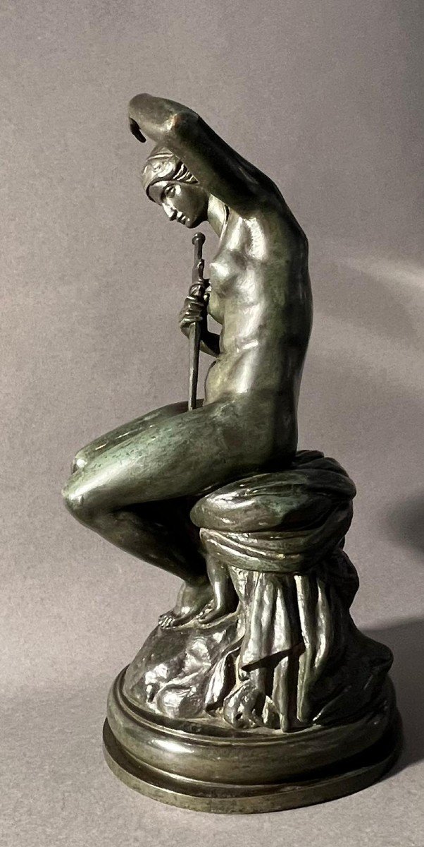 Antoine-louis Barye (1795-1875) "MINERVE' Rare Bronze XIX Signé BARYE -photo-3