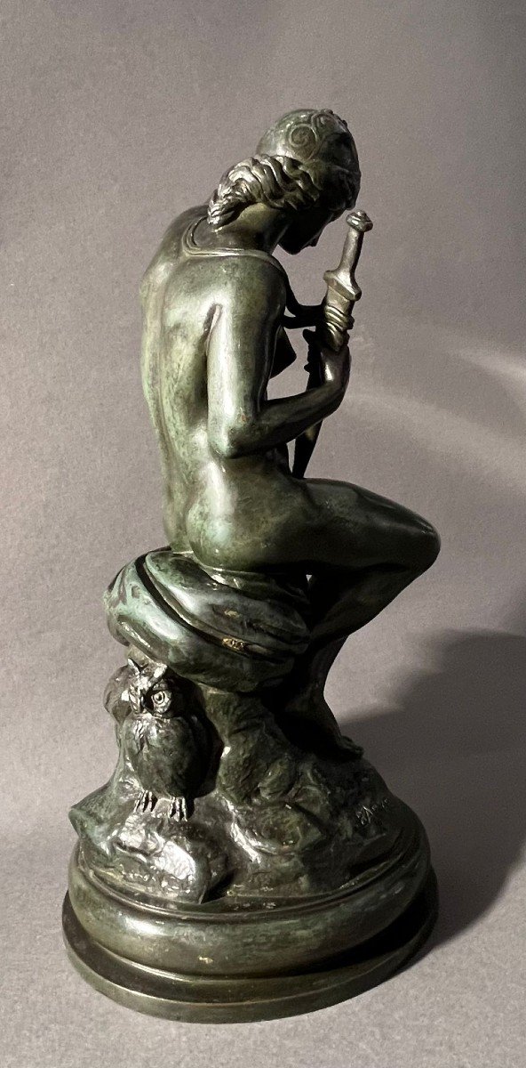 Antoine-louis Barye (1795-1875) "MINERVE' Rare Bronze XIX Signé BARYE -photo-2