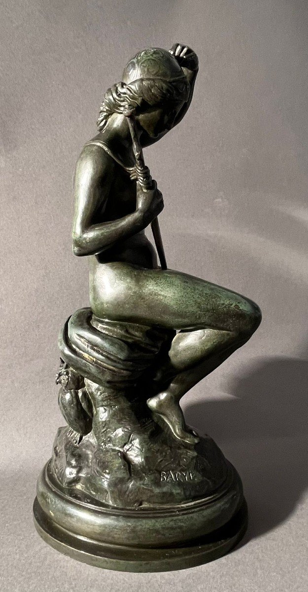 Antoine-louis Barye (1795-1875) "MINERVE' Rare Bronze XIX Signé BARYE -photo-3