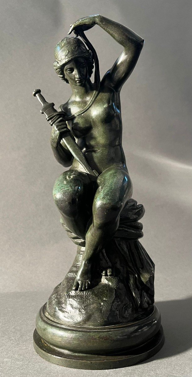 Antoine-louis Barye (1795-1875) "MINERVE' Rare Bronze XIX Signé BARYE -photo-8