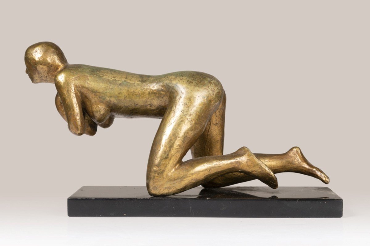 Pierre Lagenie (1938-2020) : "la Louve", Sculpture Originale Bronze  Numérotée X/8-photo-2