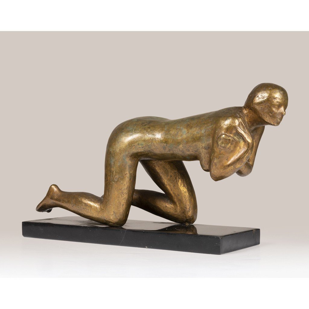 Pierre Lagenie (1938-2020) : "la Louve", Sculpture Originale Bronze  Numérotée X/8-photo-1