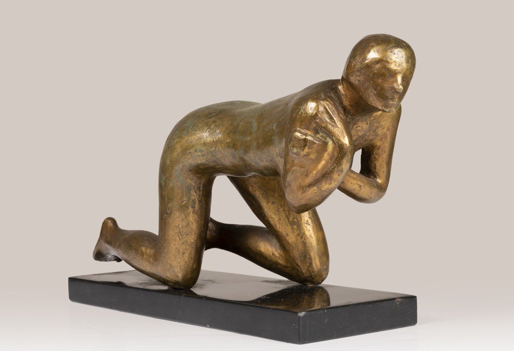 Pierre Lagenie (1938-2020) : "la Louve", Sculpture Originale Bronze  Numérotée X/8