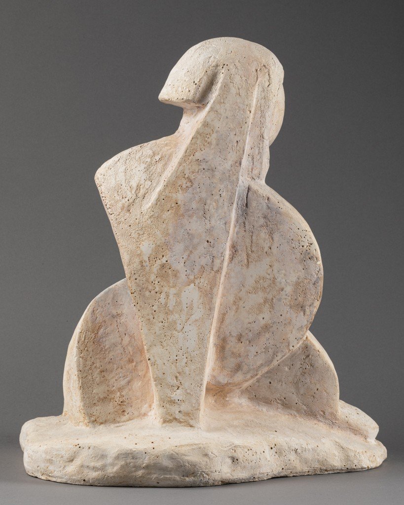 Anton Michajlovic Lavinskij (1893-1968): Cubist Woman, Original Plaster - Russia, Circa 1920-30-photo-3