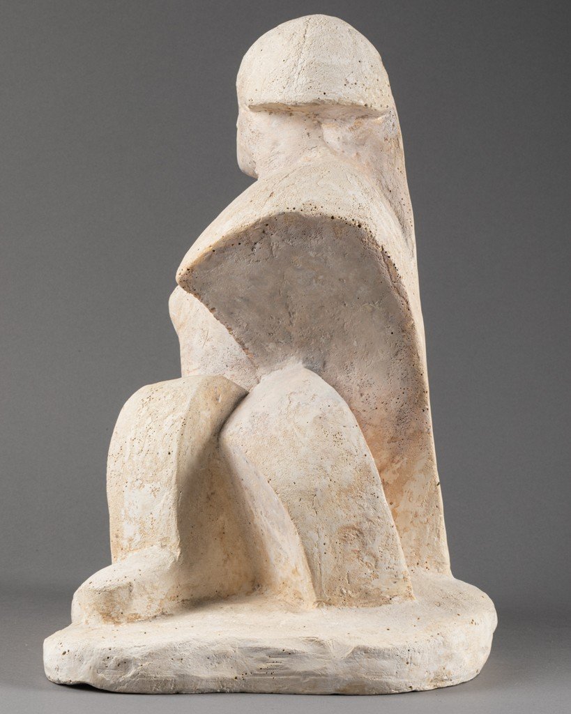 Anton Michajlovic Lavinskij (1893-1968): Cubist Woman, Original Plaster - Russia, Circa 1920-30-photo-4