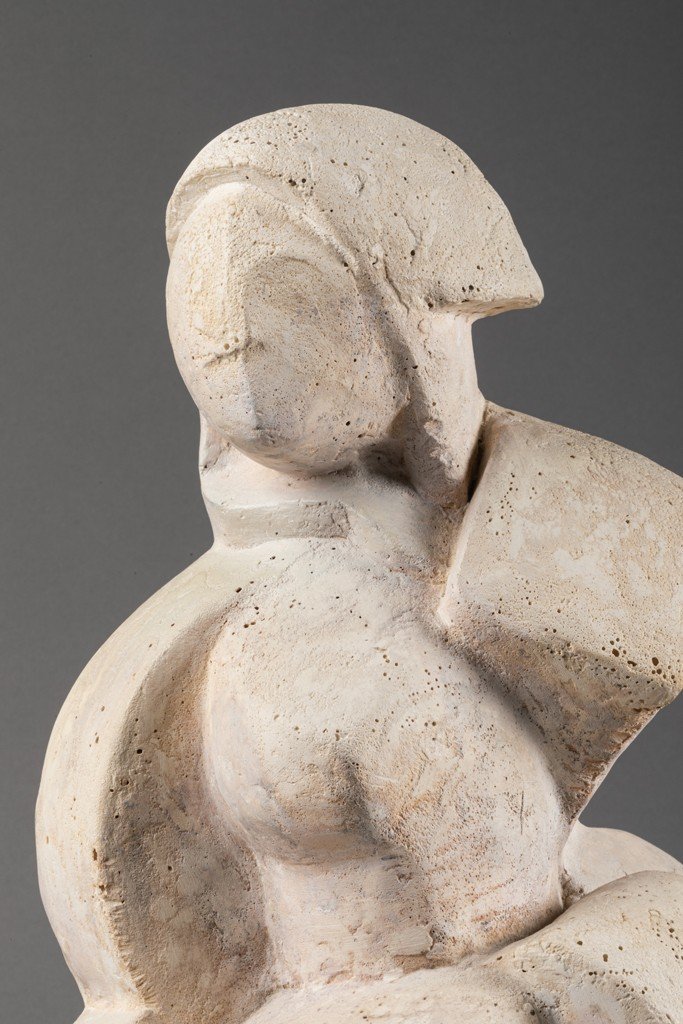 Anton Michajlovic Lavinskij (1893-1968): Cubist Woman, Original Plaster - Russia, Circa 1920-30-photo-3