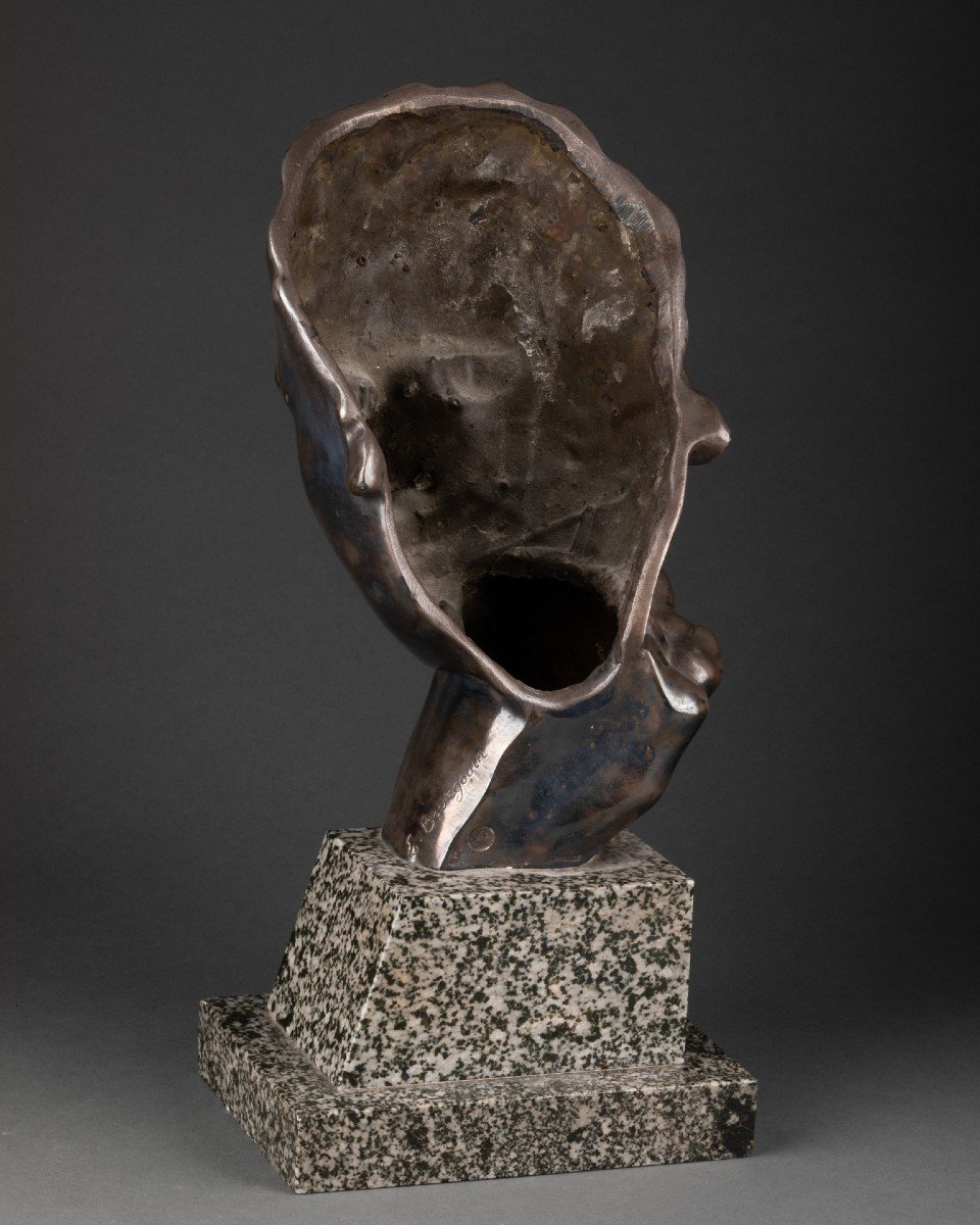 Eugène Bourgouin : "le Poète", Sculpture En Bronze Argenté - Fonte Susse Vers  1920-photo-5