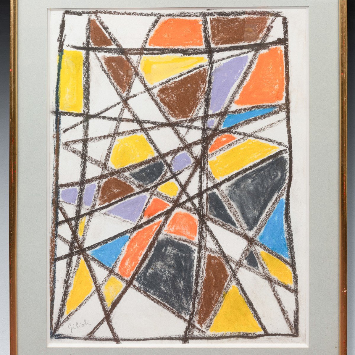 Emile Gilioli (1911-1977) Abstract Composition, Pastel. Circa 1960.-photo-3