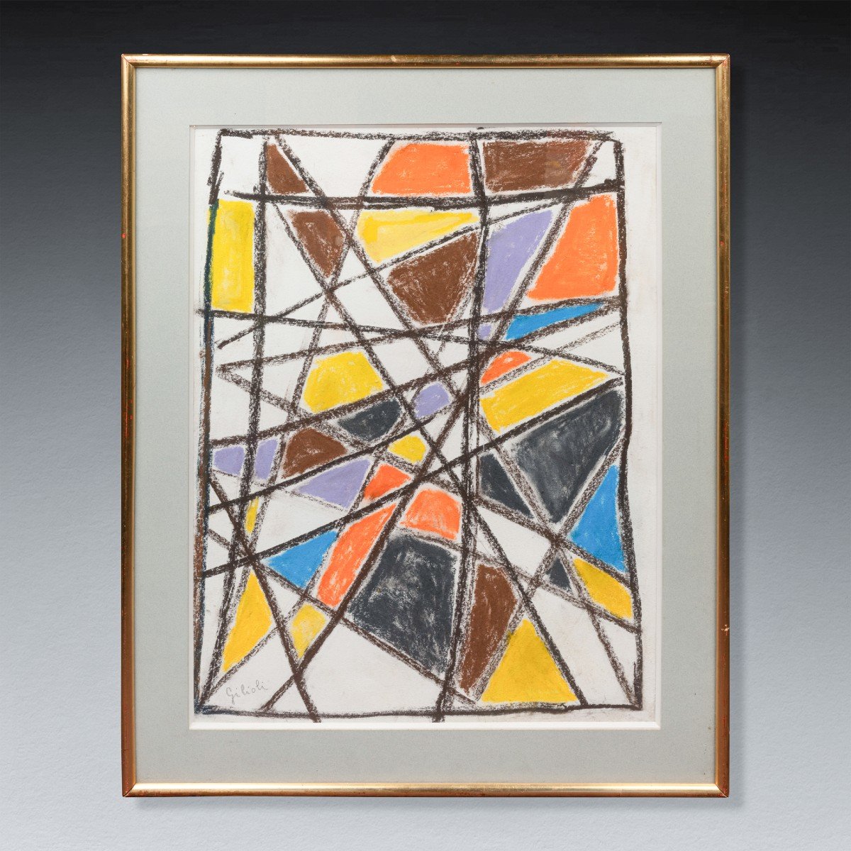 Emile Gilioli (1911-1977) Abstract Composition, Pastel. Circa 1960.