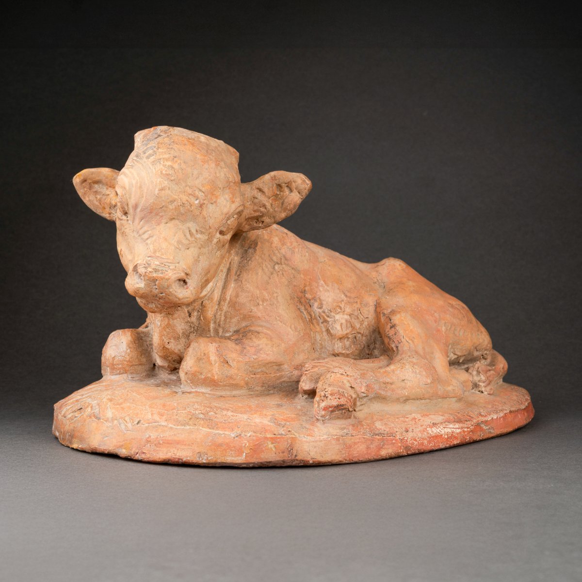 Arnold Huggler: "young Bison", Original Terracotta - Circa 1930-photo-2