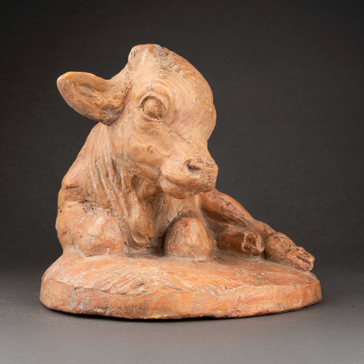 Arnold Huggler: "young Bison", Original Terracotta - Circa 1930-photo-3