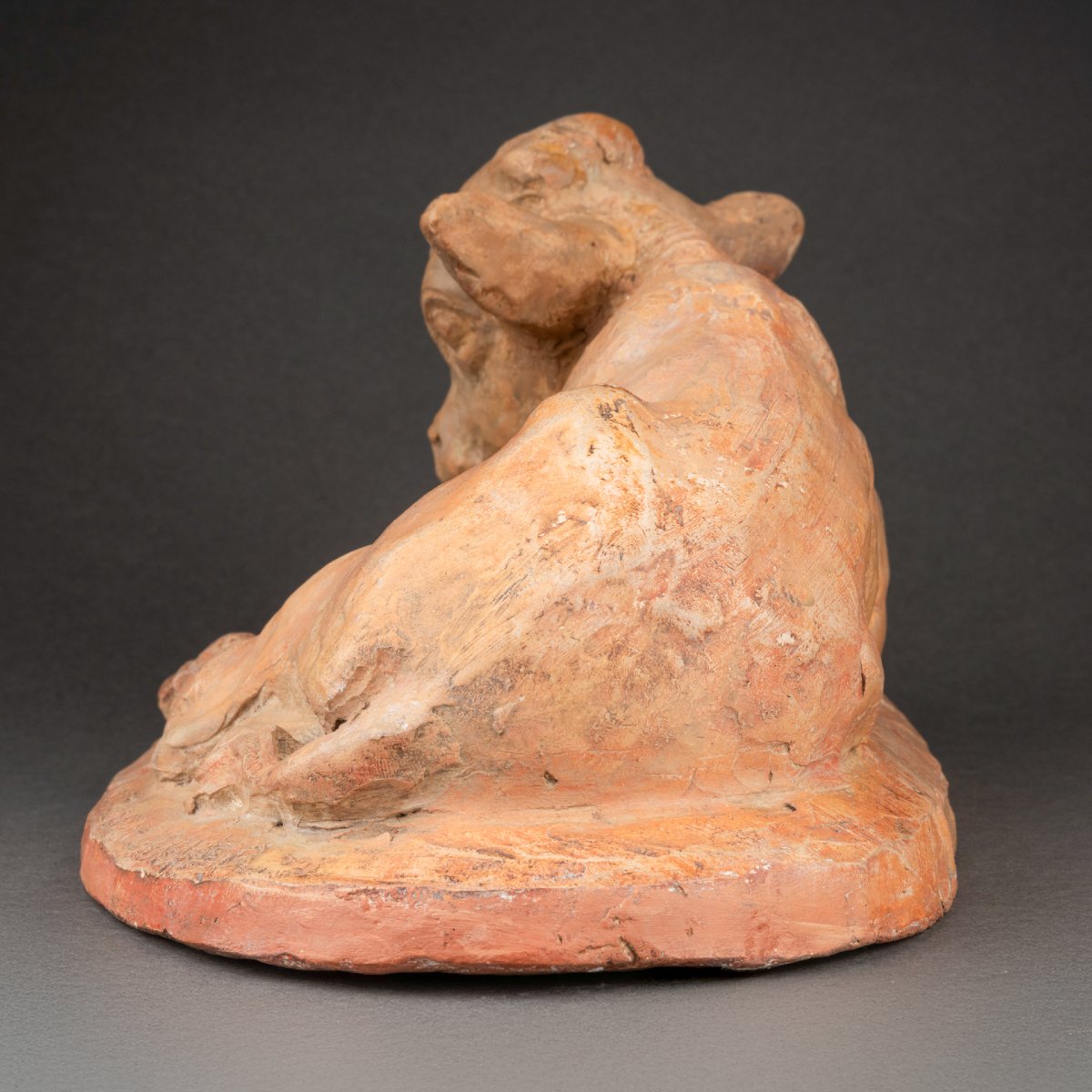 Arnold Huggler: "young Bison", Original Terracotta - Circa 1930-photo-3