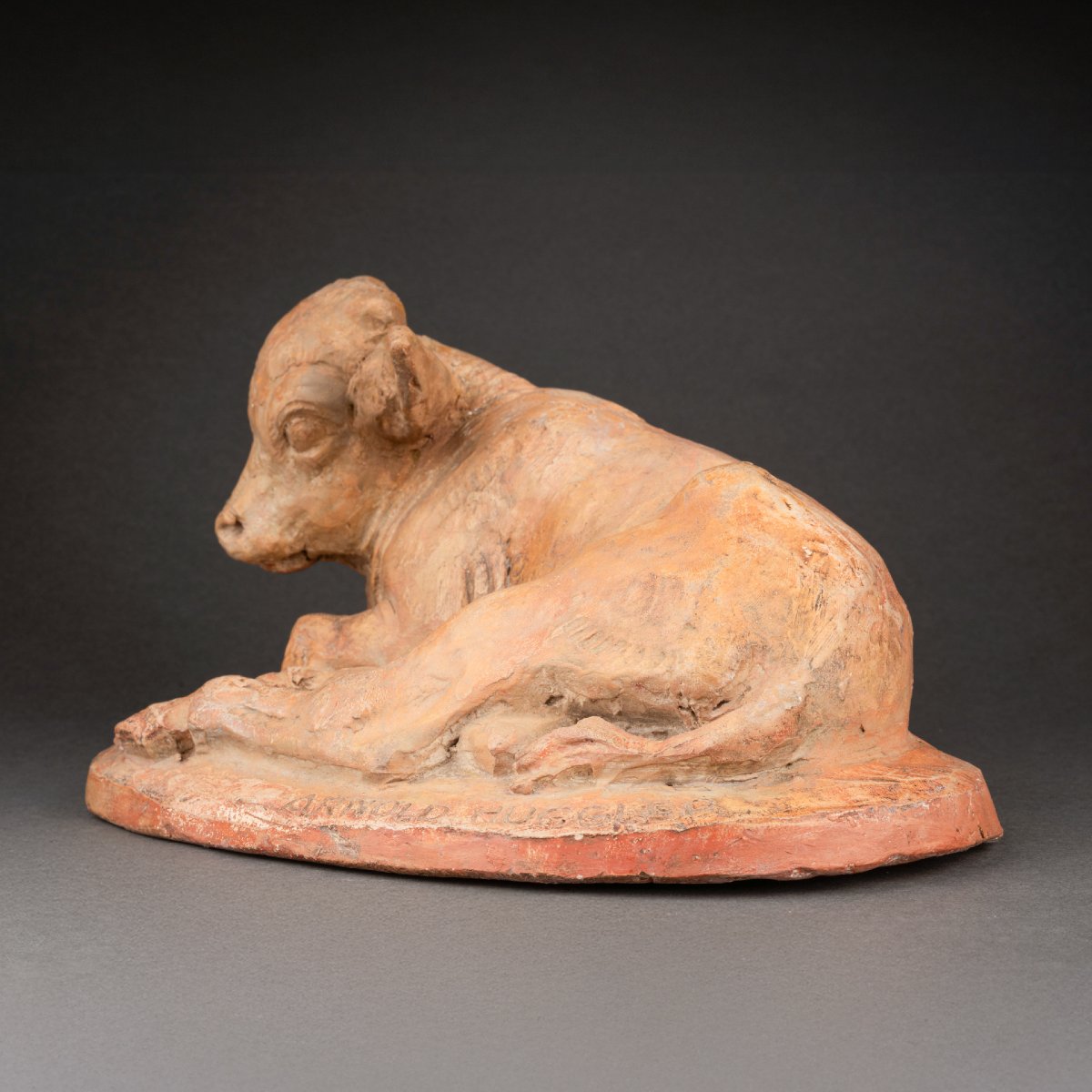 Arnold Huggler: "young Bison", Original Terracotta - Circa 1930-photo-4