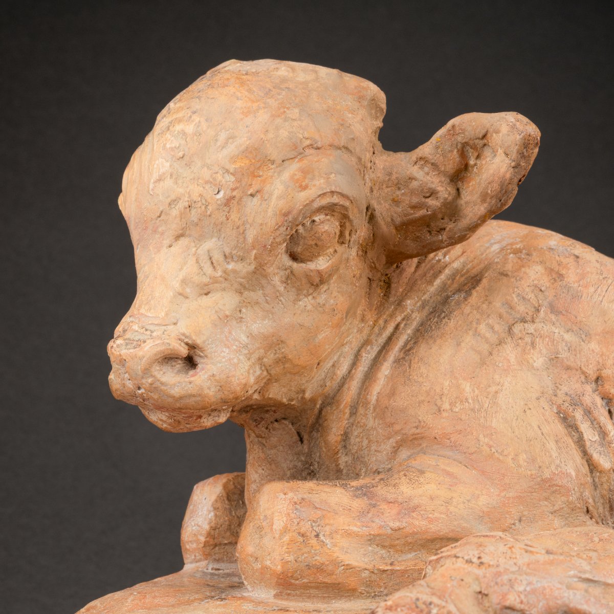 Arnold Huggler: "young Bison", Original Terracotta - Circa 1930-photo-5