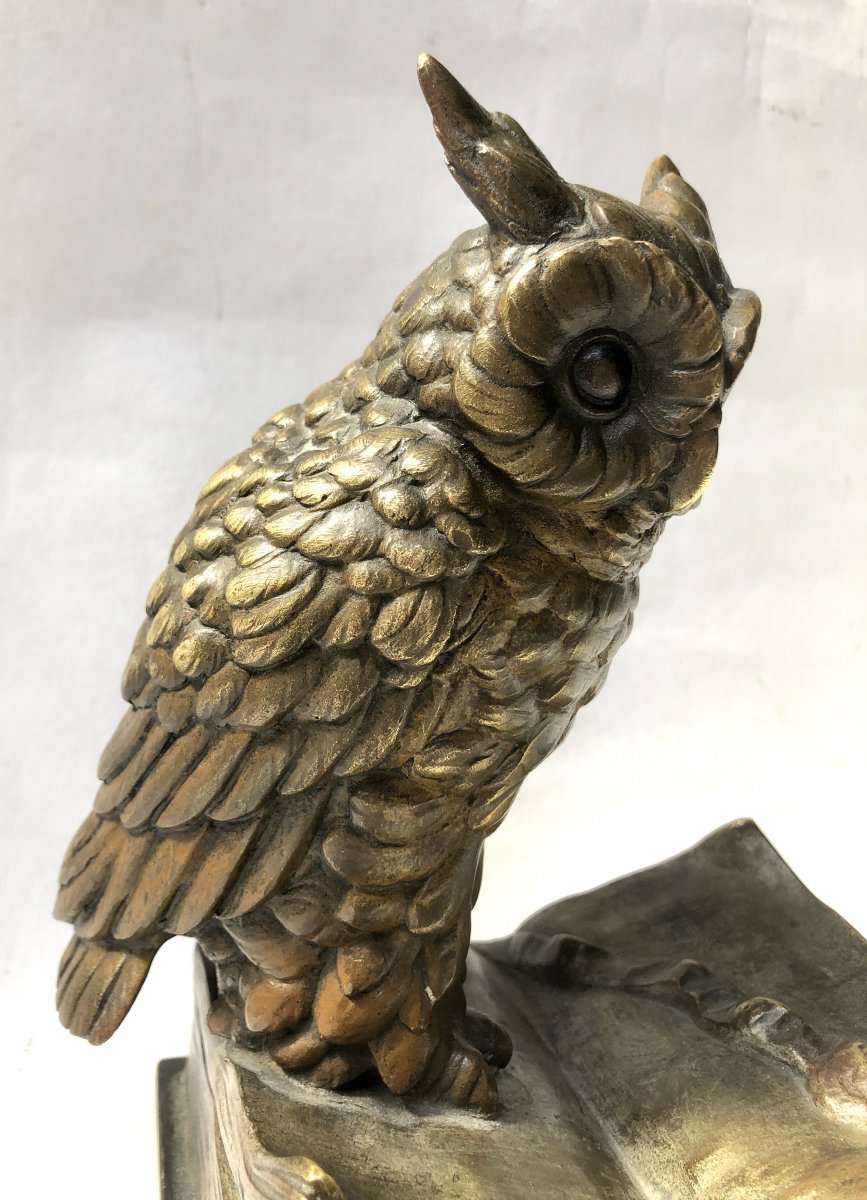 Owl: Vienna Bronze Signed Bergmann-photo-2