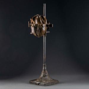 Cesar (1921-1998) 'burst Heart' Patinated Bronze. Bocquel Cast Iron Numbered Out Of 1500.