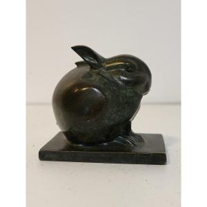 Edouard Marcel Sandoz (1881-1971) Rabbit Jewel Bronze Art Deco. Foundry Susse Frères