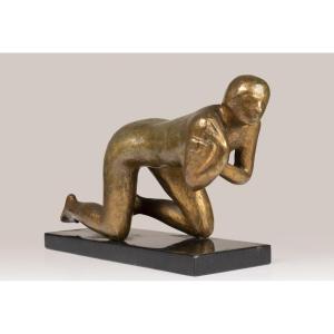 Pierre Lagenie (1938-2020) : "la Louve", Sculpture Originale Bronze  Numérotée X/8