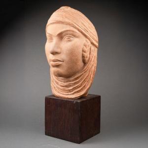  Lucien Gibert (1904-1988) Oriental Woman's Head Terracotta Print