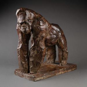 Jean Baptiste Vendamme 'gorilla III' Patinated Bronze, Original Proof.