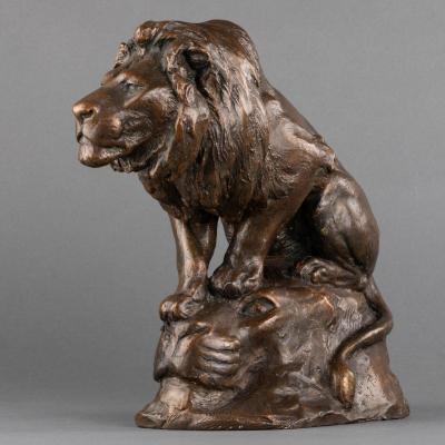 Georges Gardet (1863-1939) - Lion - Dedicated Workshop Plaster - Late XIX / Early XXth Century