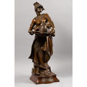 Marcel Debut (1865-1933) 'fatma' - Large Orientalist Bronze From The End Of The Nineteenth Century