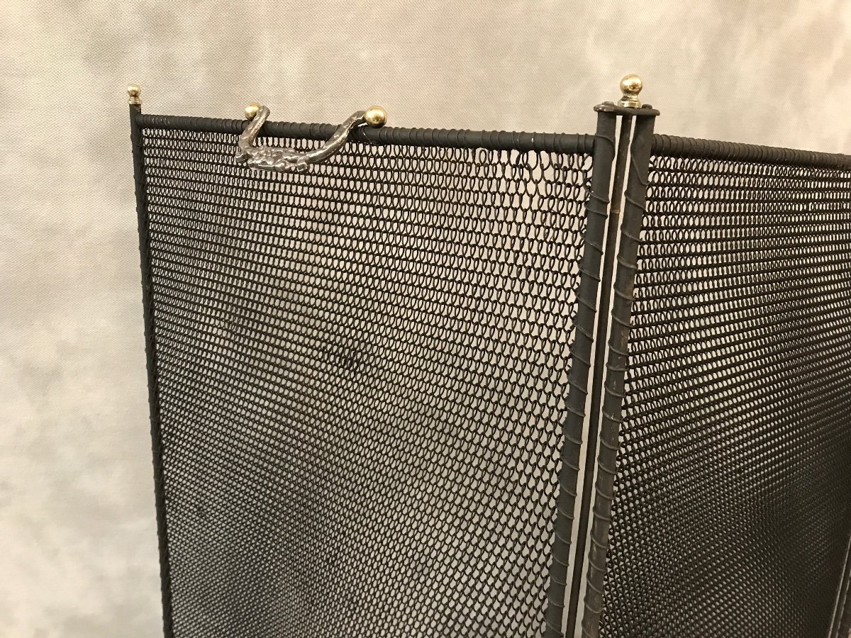 Old Iron Fireplace Screen From The 19th Century-photo-2