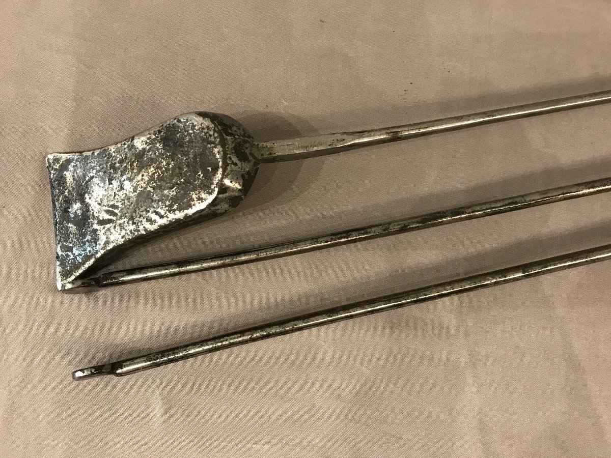 Set Of A Shovel And A Tong In Iron From The 18th Century-photo-2