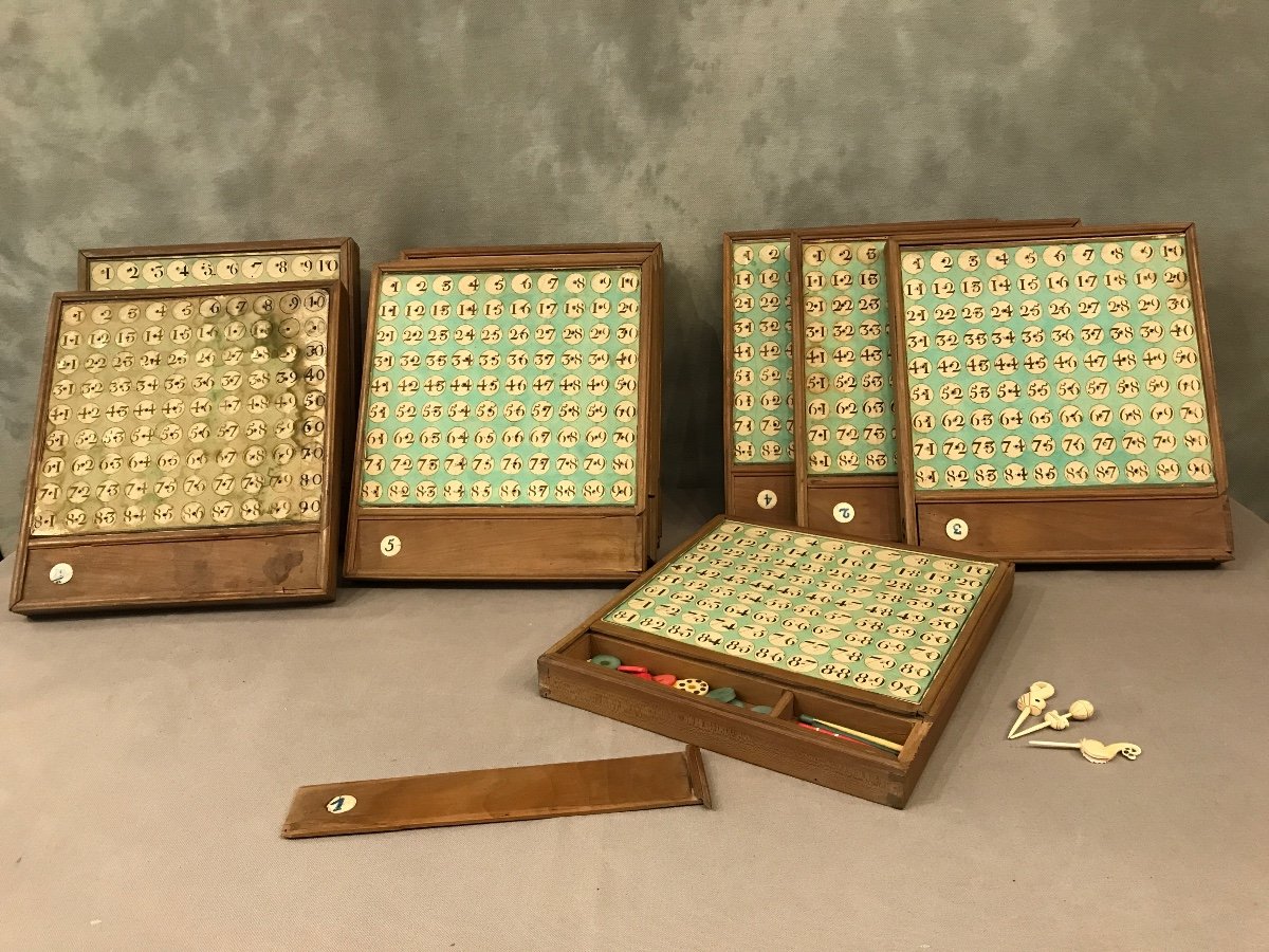 Old Dolphin Lotto Game From The 18th Century With 9 Trays-photo-3