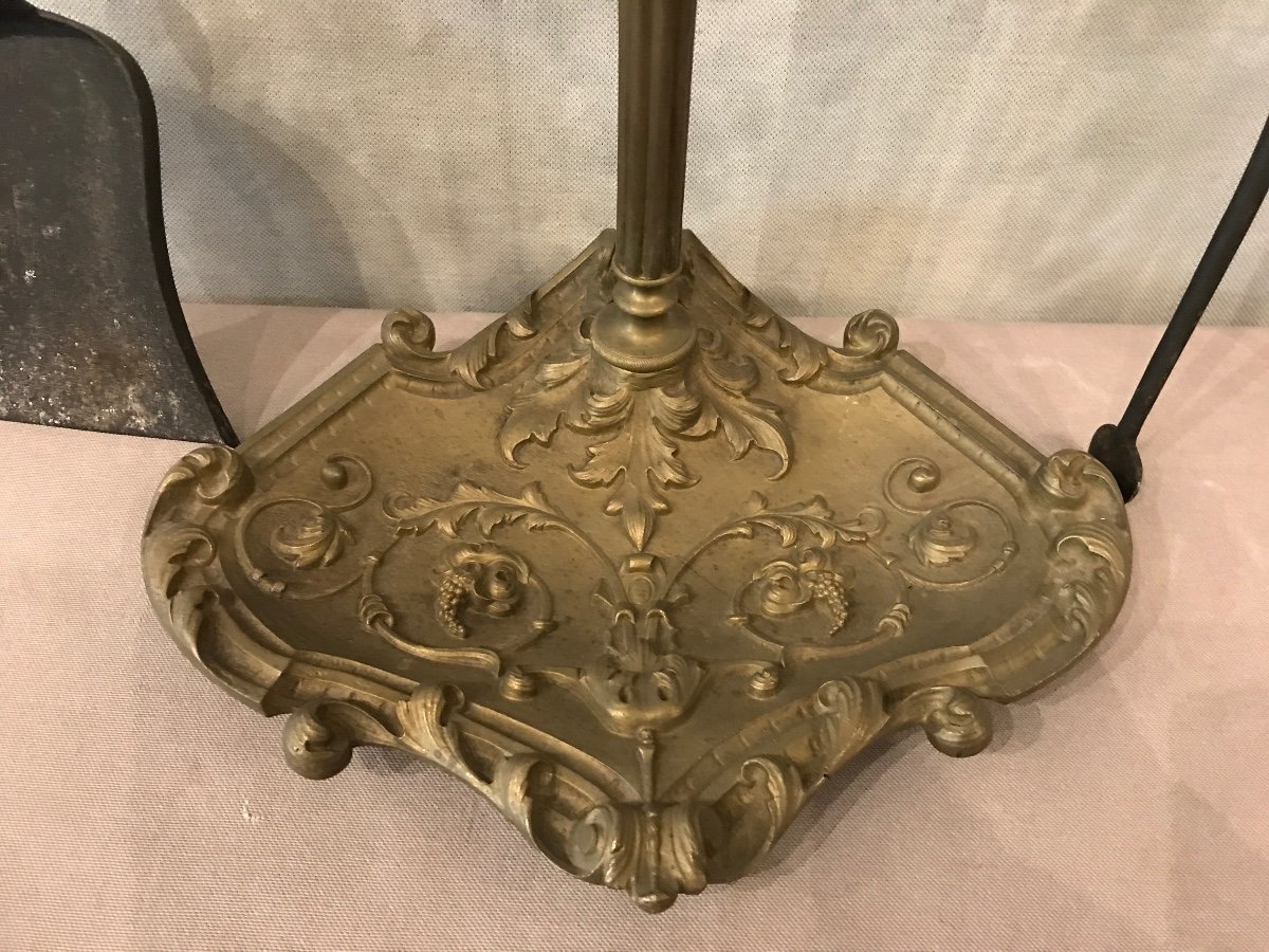 19th Century Louis XVI Style Bronze And Iron Fireplace Servant-photo-2