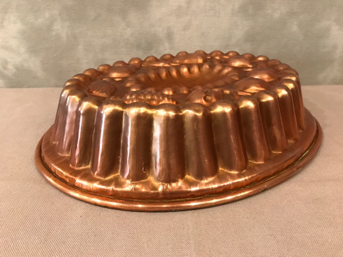 Copper Cake Mold With Fruit Decor From The 19th Century -photo-2