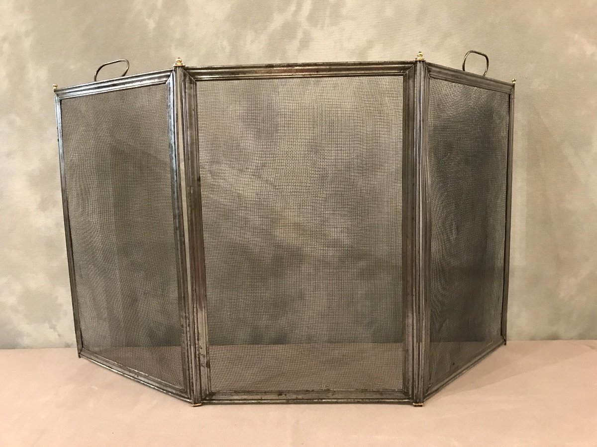 Small Old Iron Fireplace Fire Screen From The 19th Century 