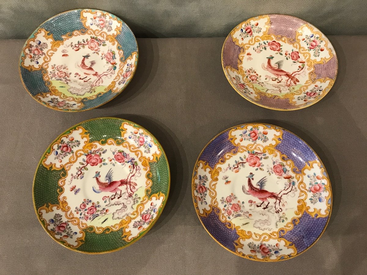 4 Minton Porcelain Saucers From The 19th Century 