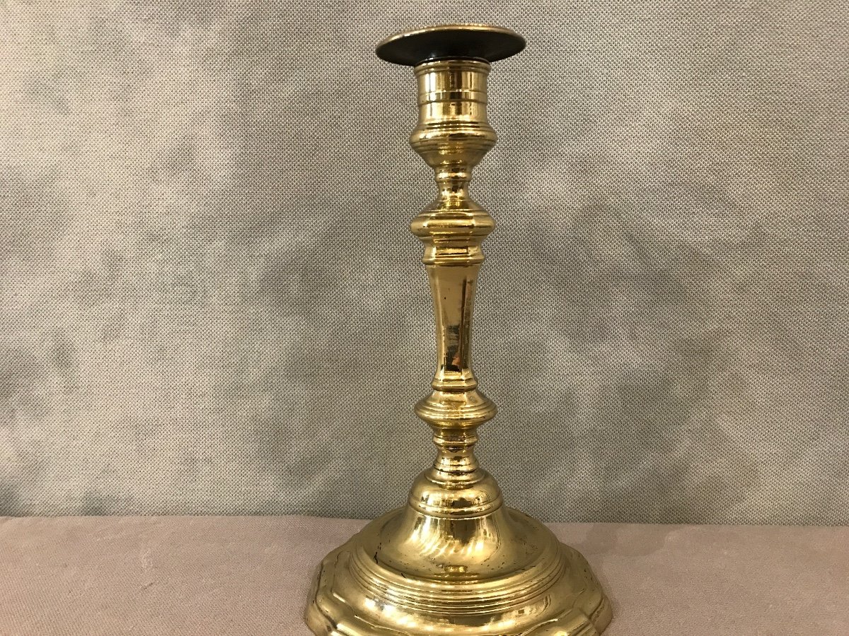 19th Century Polished Bronze Candlestick -photo-4