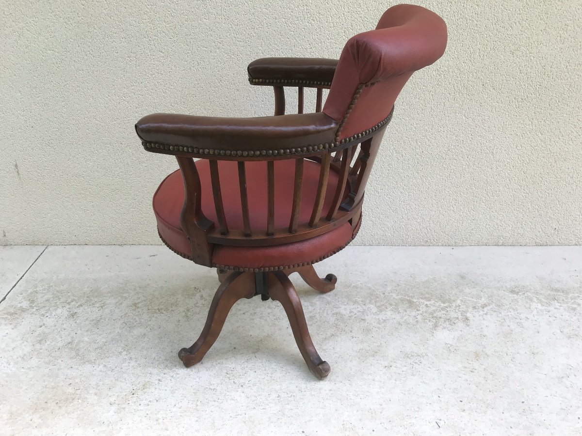 American Swivel Office Chair, Circa 1900 -photo-3