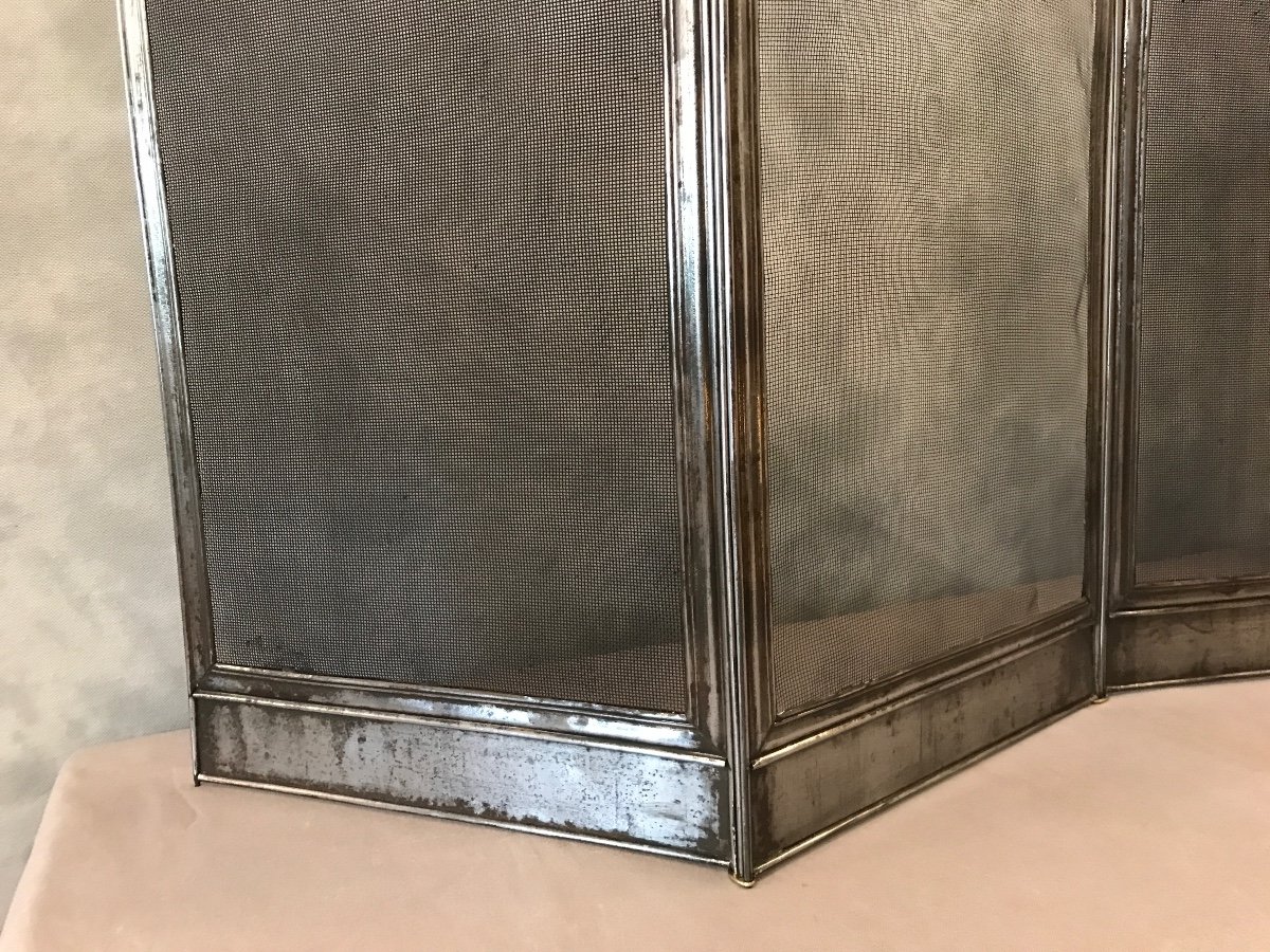 19th Century Polished And Varnished Iron Fireplace Screen -photo-2