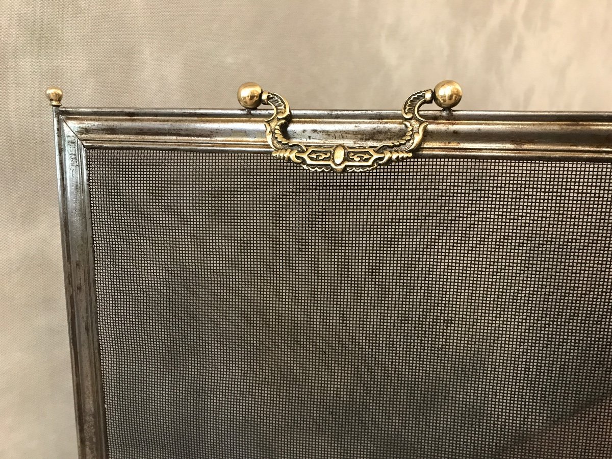 19th Century Polished And Varnished Iron Fireplace Screen -photo-3