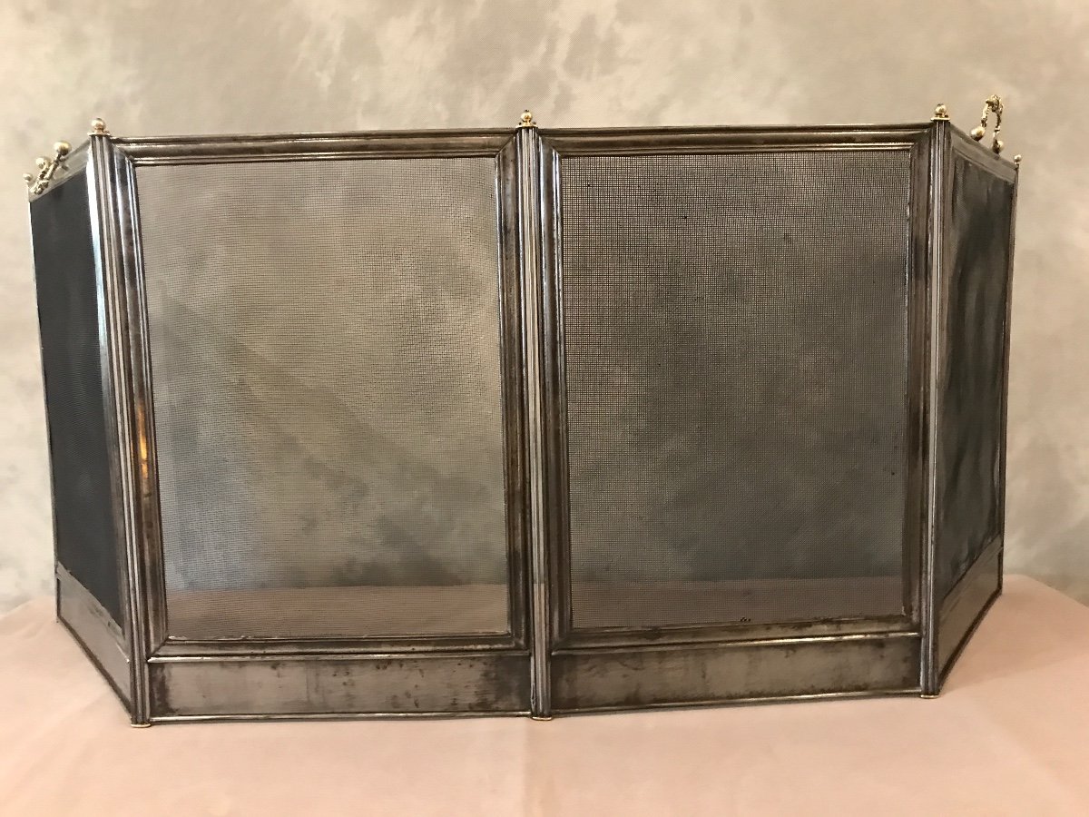 19th Century Polished And Varnished Iron Fireplace Screen -photo-4